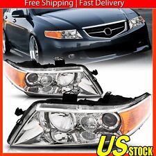 For 2004-2008 Acura TSX CL9  Projector Headlights Lamps Chrome Amber Reflectors picture