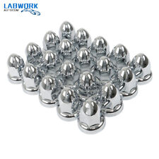 33mm Chrome Semi TrucK Lug Nut Covers PUSH ON ABS Plastic 20 Pack picture