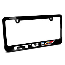 Cadillac CTS-V Crest Logo in Full-Color Black Metal License Plate Frame picture