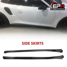 For Porsche 911 991 Turbo-S SP-Style Carbon Fiber Side Skirt Extension 2Pcs picture