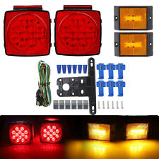 Rear Led Submersible Trailer Tail Lights Kit Boat Marker Truck Waterproof New US picture