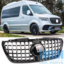 Chrome GT Style Grill Front Bumper Grilles For Mercedes Sprinter W907 W910 2018+ picture