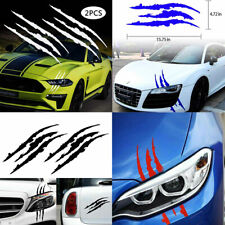 2 Pcs/Set Monster Claw Scratch Premium Decal Reflective Sticker Car Headlight US picture