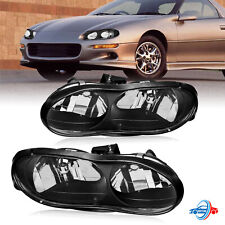 Headlights Clear Lens For 1998-2002 Chevy Camaro Head Lamps Pair picture