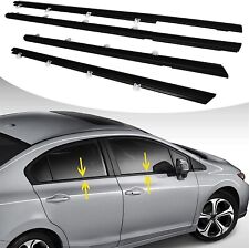 4Pcs Weatherstrip Window Moulding Trim Seal Belt Black For 2012-2015 Honda Civic picture