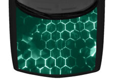 Glowing Vivid Teal Hexagon Pattern Truck Hood Wrap Vinyl Car Graphic Decal picture
