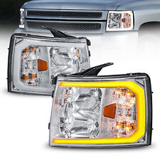 Set(2) LED DRL Headlight Assembly For 2007-2013 Chevy Silverado 1500 2500 3500HD picture