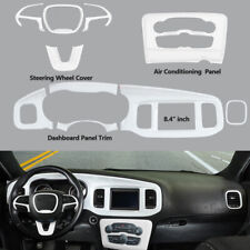 10x White Steering Wheel Dashboard Panel Cover Trim Kit for Dodge Charger 2015+ picture