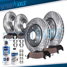 300mm Front & 282mm Rear Drilled Slotted Rotors + Brake Pads for Honda Accord picture
