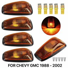 5pcs Smoke LED Cab Roof Light Marker Amber For 1988-2002 Chevy/GMC Pickup Trucks picture