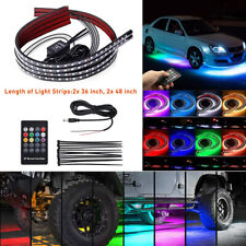 4X RGB Car Under LED Tube Underglow System Underbody Neon Light Strip Lamp D picture