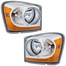Headlight Set For 2004-05 Dodge Durango Halogen With Bulbs 55077720AD 55077721AD picture