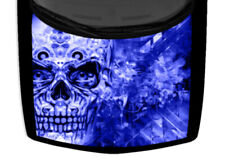 Grunge Cobalt Blue Abstract Sugar Skull Truck Vinyl Car Graphic Decal Hood Wrap  picture