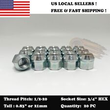 20PC 1/2-20 ZINC 3/4'' HEX OPEN END WHEEL LUG NUTS FIT FORD LINCOLN MORE picture