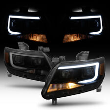 Blk Smoke 2015-2022 Chevy Colorado LED Tube DRL Dual Square Projector Headlights picture
