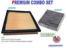 AF5553 C35667 AIR FILTER + CHARCOAL CABIN FILTER For 2010 - 2015 LEXUS RX450h picture