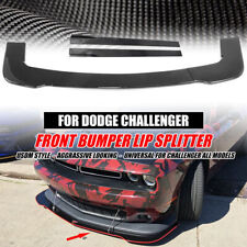 Fits 12-19 Dodge Challenger  SRT Front Lip Splitter+ Side Skirts Carbon Look picture
