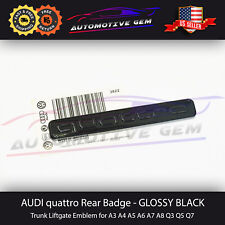 Audi Quattro Emblem Gloss Black 3D Badge Rear Trunk OEM A3 A4 A5 A6 A7 Q3 Q5 TT picture