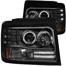 ANZO for 1992-1996 Ford F-150 Projector Headlights w/ Halo Black w/ Side Markers picture