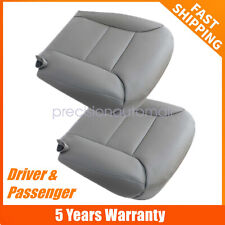 Fits 1995-1999 Chevy Silverado Driver & Passenger Bottom Leather Seat Cover Gray picture