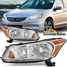 For 2008-2012 Honda Accord 4-Door Sedan Chrome Housing Headlights Assembly Pair picture