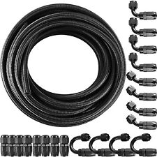 33FT AN8 Stainless Steel Braided CPE Fuel/Oil Hose Line + 20pcs Fittings Kit picture