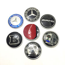 FOR Mercedes Benz Hood Black Flat Laurel Wreath Badge Emblem Sticker (Paste)57mm picture
