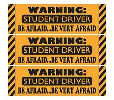 3 pieces Zento Deals  Car Warning Student Driver Be Afraid decals Stickers picture