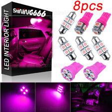 8X Pink LED Bulb License Interior Package Kit W5W T10 30mm 31mm Festoon Lights picture