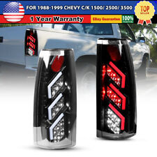 LED Tail Lights for 1988-1998 Chevy GMC C/K 1500 2500 3500 Black Clear Rear Lamp picture