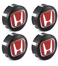 HONDA CIVIC FIT Set of 4 JDM Red H Wheel Center Caps Hubs Cover Cap 58mm 2 1/4 picture