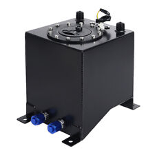 2.5 Gallon 10L Fuel Cell Tank with Cap and Level Sender Polished Aluminum Black picture