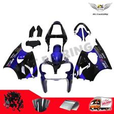 MS Injection ABS Fairing Blue Black Fit for Kawasaki 2000-2002 ZX6R ZX-6R a038 picture