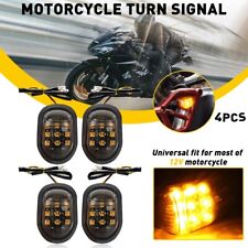 4PCS Smoke Amber LED Turn Motorcycle Signal Indicator Blinker Light Universal picture