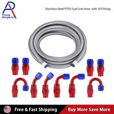 4/6/8/10AN Braided PTFE E85 Oil/Fuel Hose Line Brake Line Hose End Fittings Kit picture