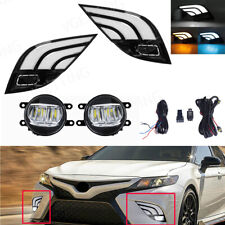 Fits For 2018 2019 2020 TOYOTA CAMRY SE XSE TRD LED Fog Light & DRL kits w/Wires picture