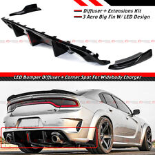 For 20-22 Dodge Charger Widebody Rear Bumper Diffuser W/ LED + Corner Extensions picture