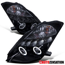 Fit 2003-2005 350Z Z33 Fairlady Black/Smoke LED Halo Projector Headlights Lamps picture