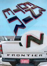 Black Red Raised Tailgate Letters for 2022 Nissan Frontier Plastic Inserts picture