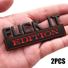 2PCS Black&Red FUCK-IT EDITION Emblem Decal Badge Stickers Fits for GMC Truck picture