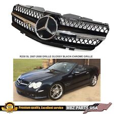 R230 SL550 SL63 SL600 Grille Grill AMG 1 Fin Black-Chrome 2007 2008 Facelift New picture