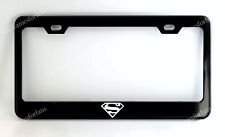 SUPERMAN Logo License Plate Frame Black Powder Coated Metal picture