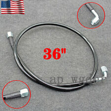 Fit Turbo Oil Feed Line 36''Steel Braided 4AN 90 Degree x Str. USA picture