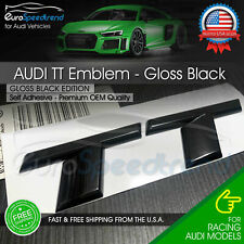 Audi TT Gloss Black Emblem 3D Rear Trunk Badge OEM Tail Lid S Line Logo 16+ picture