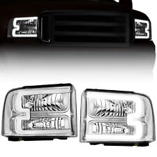 LED DRL Headlights For 2005-2007 Ford F250 F350 F450 F550 Super Duty Left+Right picture