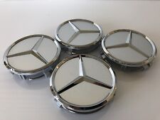 Set of 4 Fit Mercedes Benz Wheel Center Caps Hub SILVER CHROME Emblem AMG  75mm picture