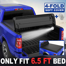 4-Fold 6.4' 6.5' Truck Bed Tonneau Cover For Dodge Ram 1500 2500 3500 & LED Lamp picture