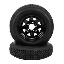 2-Pk Trailer Tires On Rim ST175/80D13 175/80 D 13 LRC 5 Lug Black Spoke Wheel picture