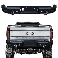 For 2017-2023 F250 F350 Steel Rear Bumper with 2xD-rings and 4xLED Lights picture