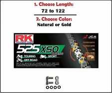 RK 525 XSO Xring Motorcycle Drive Chain Natural or Gold with Rivet Master Link picture